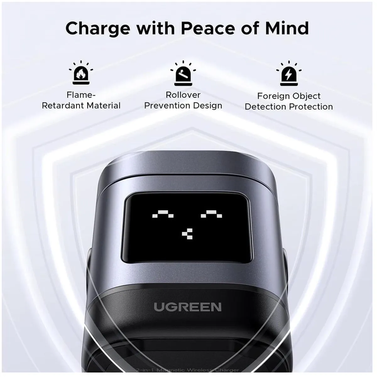 Ugreen 2-In-1 Oplader 20W - USB-C Kabel - Universeel Zwart/Grijs - afbeelding 6 van 6