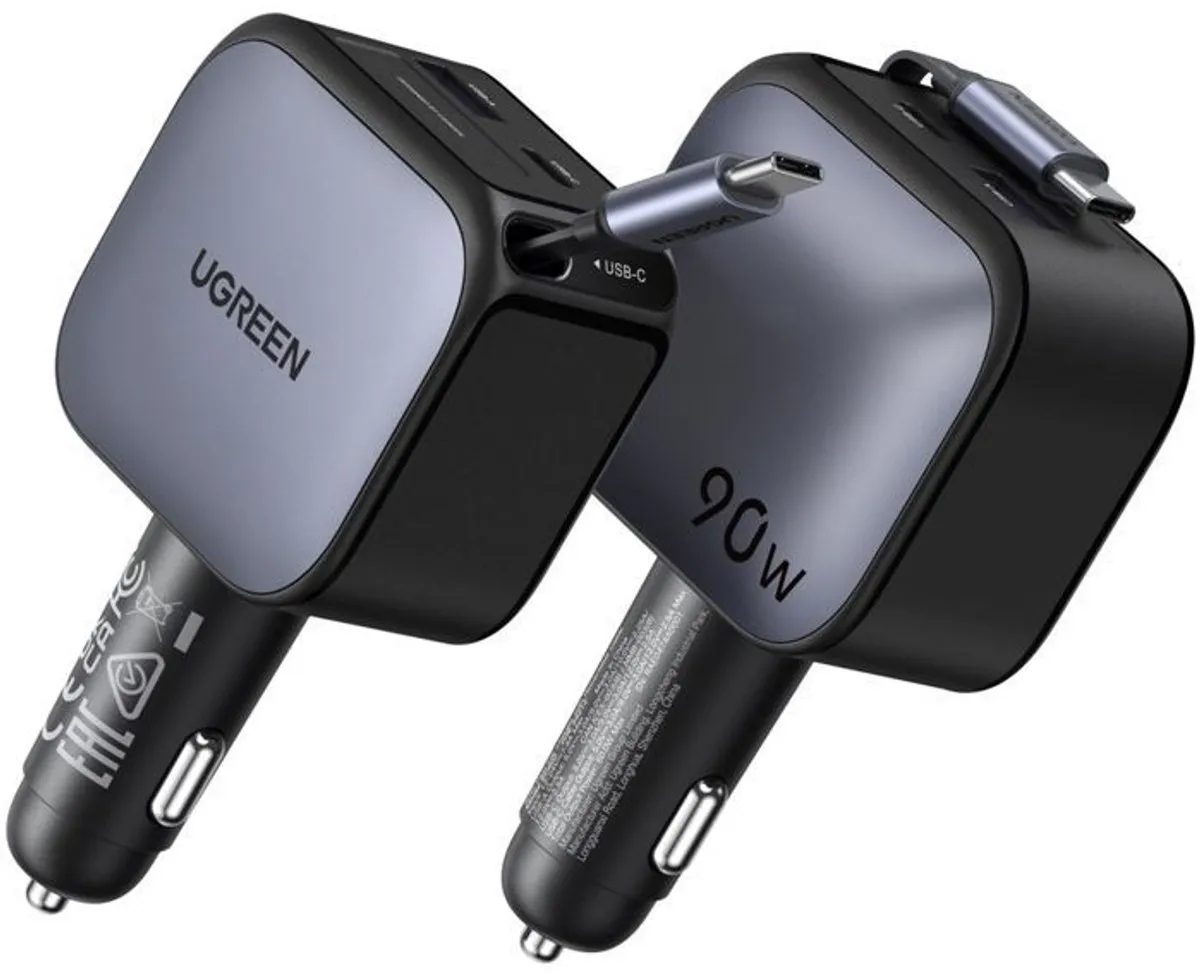 Ugreen Autolader 90W USB-A USB-C - Zwart