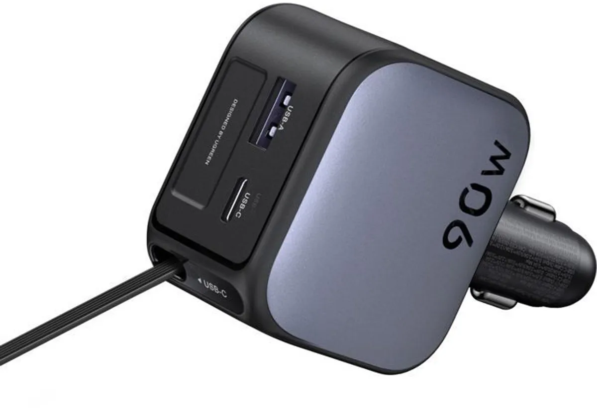 Ugreen Autolader 90W USB-A USB-C - Zwart