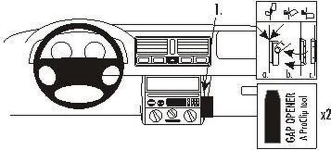 Brodit ProClip 852808 Houder - Volkswagen Golf 4/Bora - Zwart