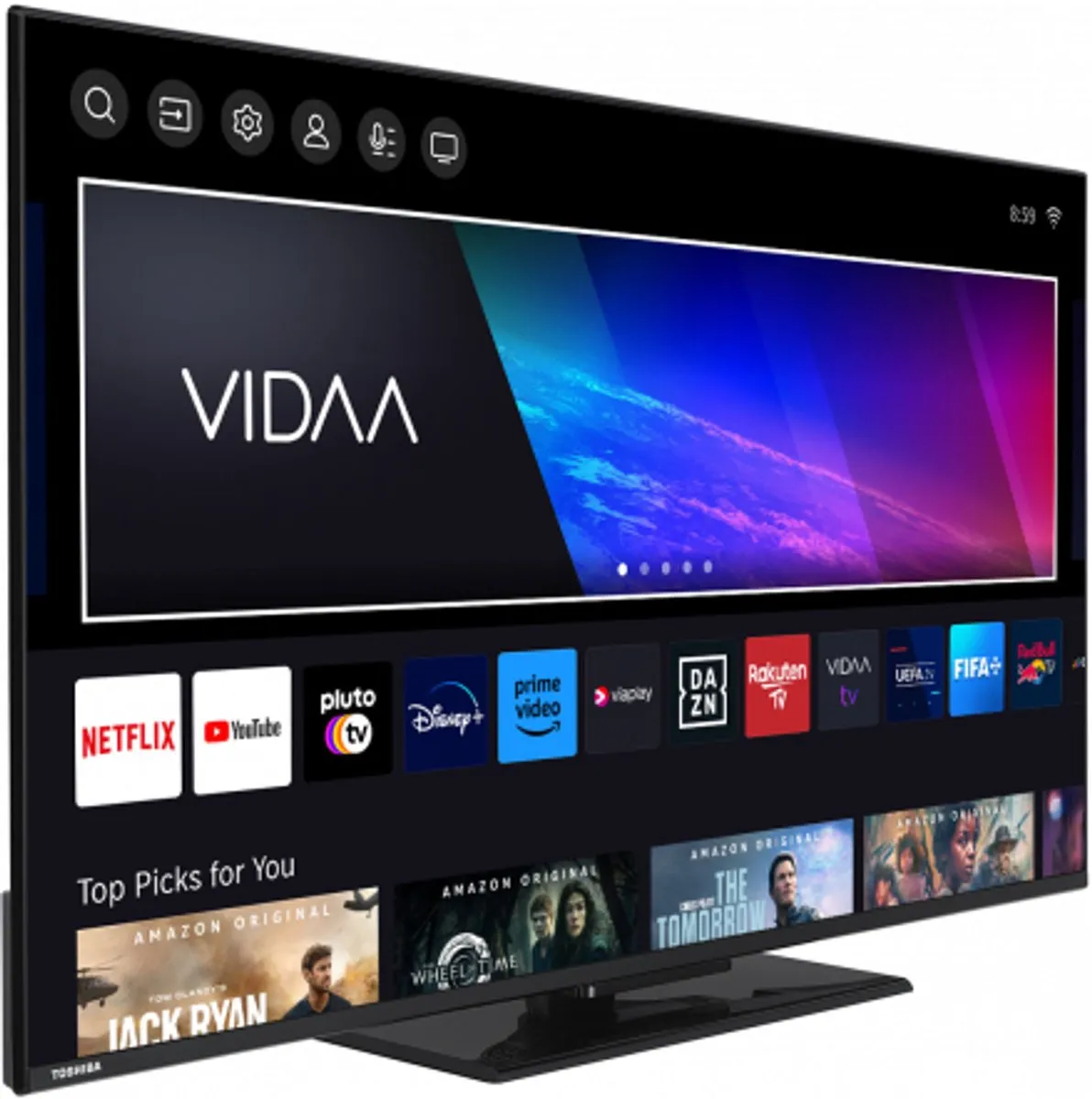 Toshiba 43QV3463DG 4K QLED Smart TV - Zwart - afbeelding 4 van 6