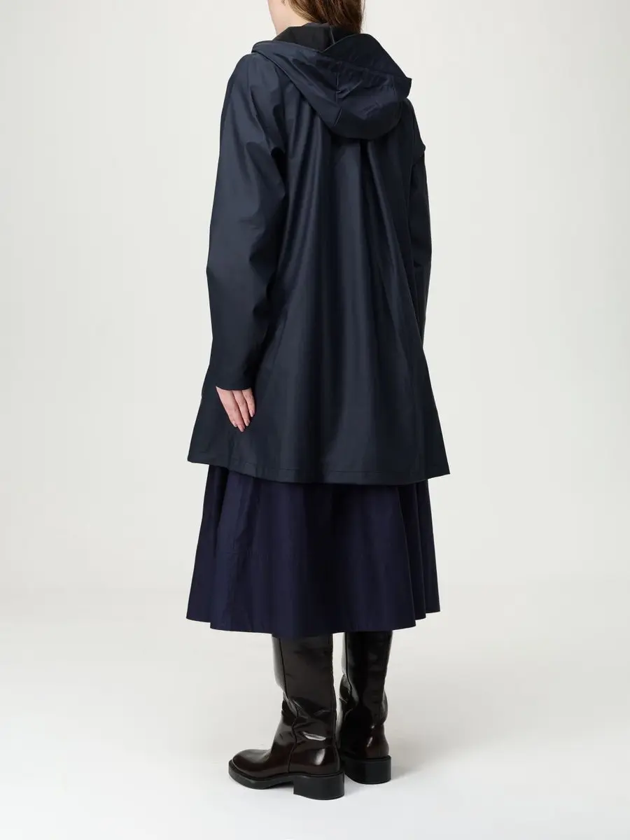 Rains Long Hooded Waterproof Regenjas - Blauw
