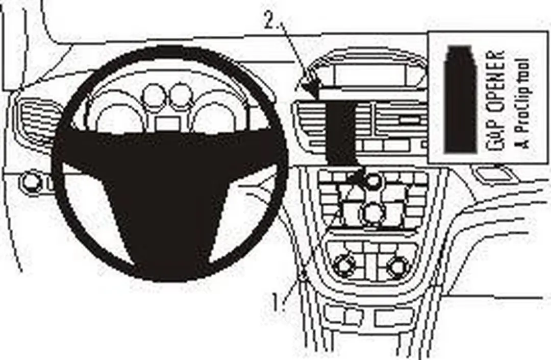 Brodit ProClip 854874 Opel Mokka 2013-2016 Center Mount - Zwart