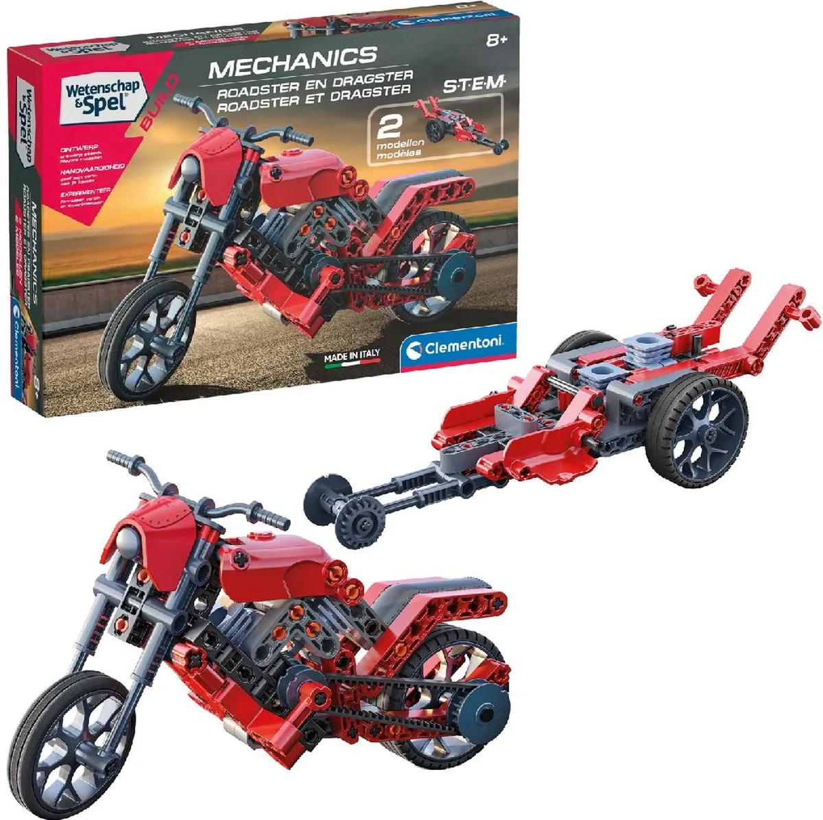 Clementoni Mechanics Roadster & Dragster - 90 Onderdelen