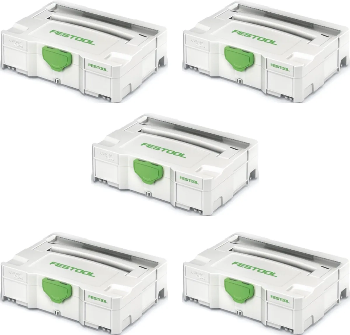 Festool Systainer SYS 1 TL T-LOC Gereedschapskoffer - 5 Stuks (lichtgrijs) - afbeelding 2 van 5