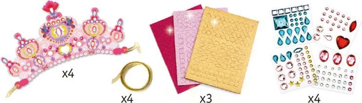 Djeco Mozaïek Diadeem Knutselset - 4 Stuks - Multi - afbeelding 5 van 6