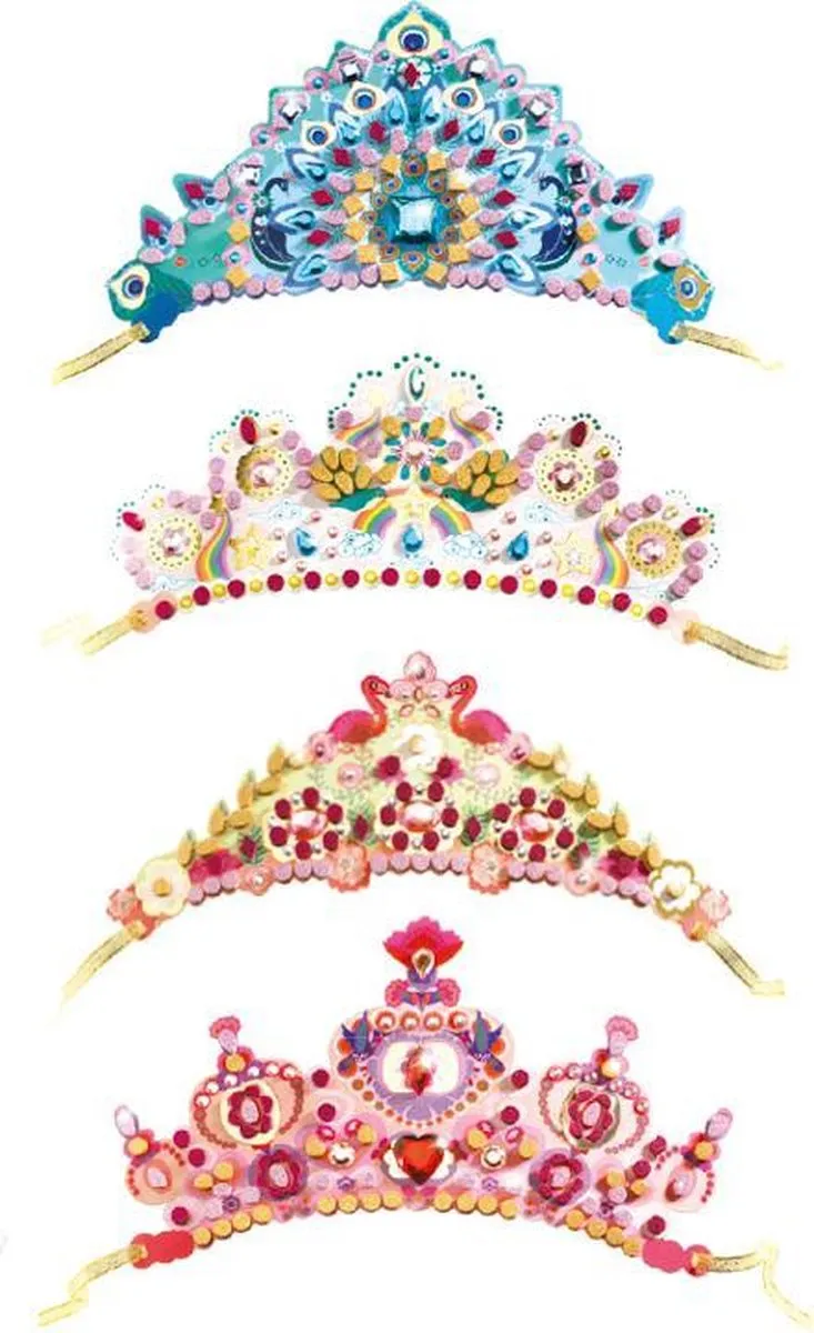 Djeco Mozaïek Diadeem Knutselset - 4 Stuks - Multi - afbeelding 4 van 6
