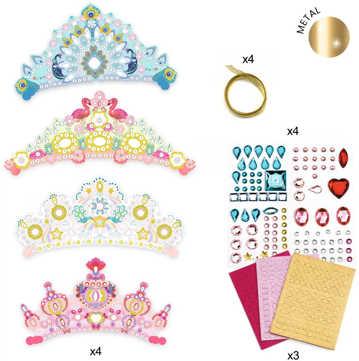 Djeco Mozaïek Diadeem Knutselset - 4 Stuks - Multi - afbeelding 2 van 6