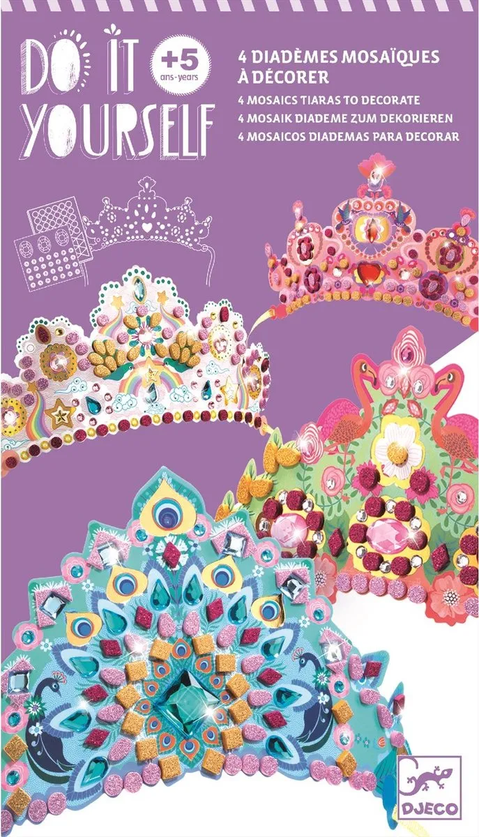 Djeco Mozaïek Diadeem Knutselset - 4 Stuks - Multi - afbeelding 6 van 6