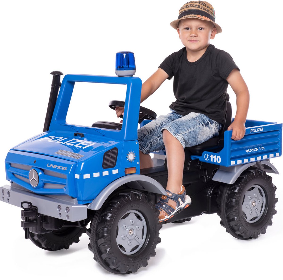 Rolly Toys Rollyunimog Police Junior Blauw/zwart
