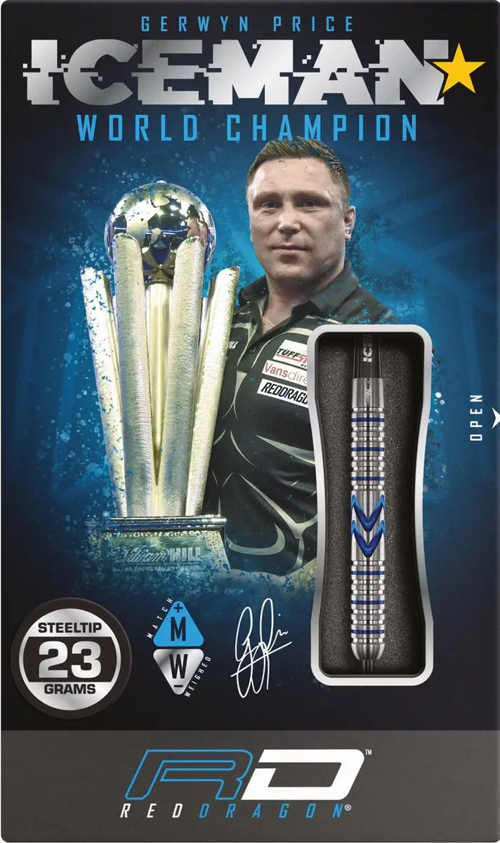 Red Dragon Gerwyn Price Iceman Midnight Dartpijlen - 3 Stuks