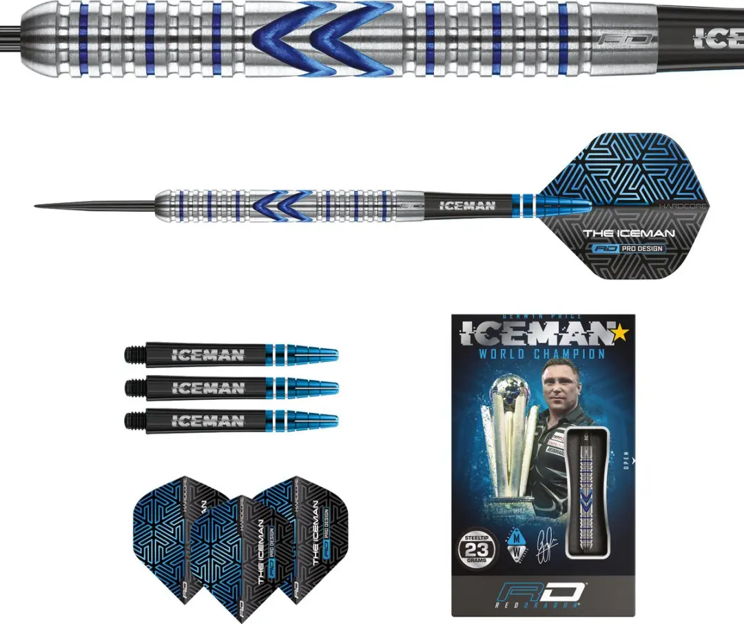 Red Dragon Gerwyn Price Iceman Midnight Dartpijlen - 3 Stuks