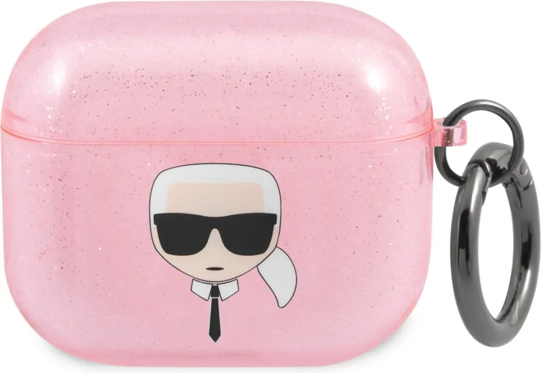 Karl Lagerfeld Karl's Head Silicone Glitter Case AirPods 3