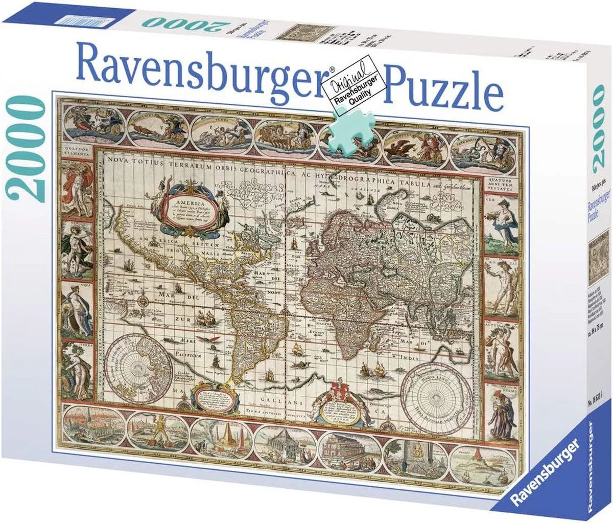 Ravensburger Wereldkaart Legpuzzel 2000 Stuks - Multicolor - afbeelding 2 van 5
