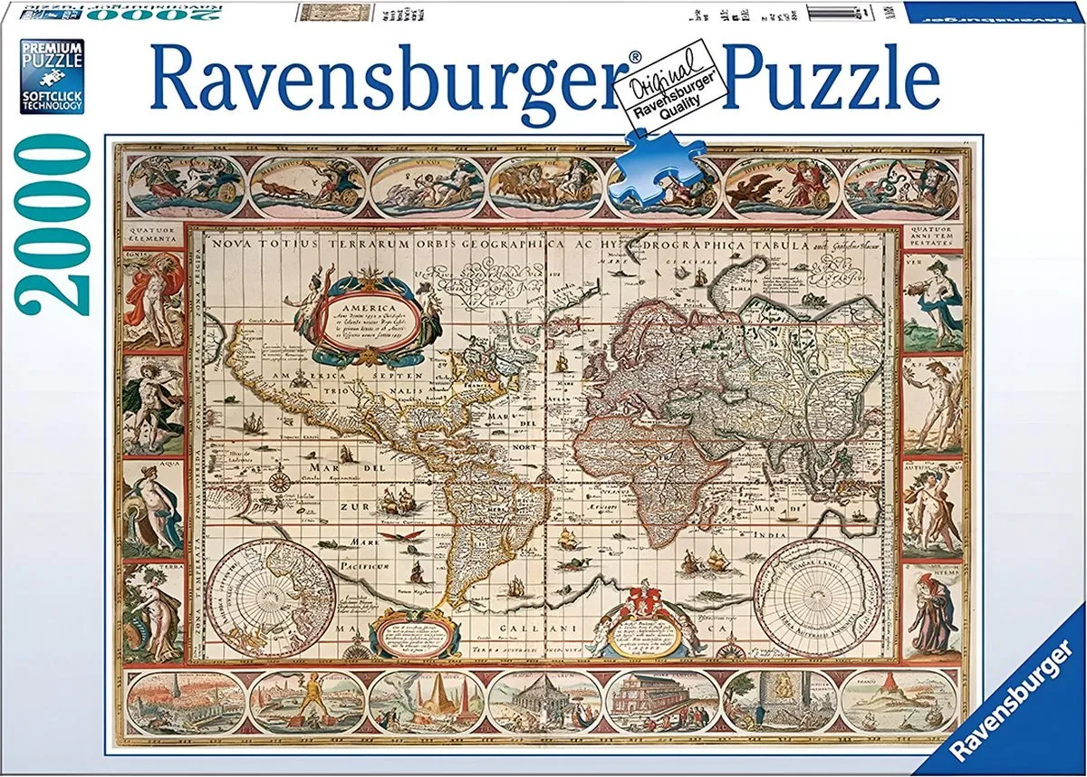 Ravensburger Wereldkaart Legpuzzel 2000 Stuks - Multicolor - afbeelding 3 van 5