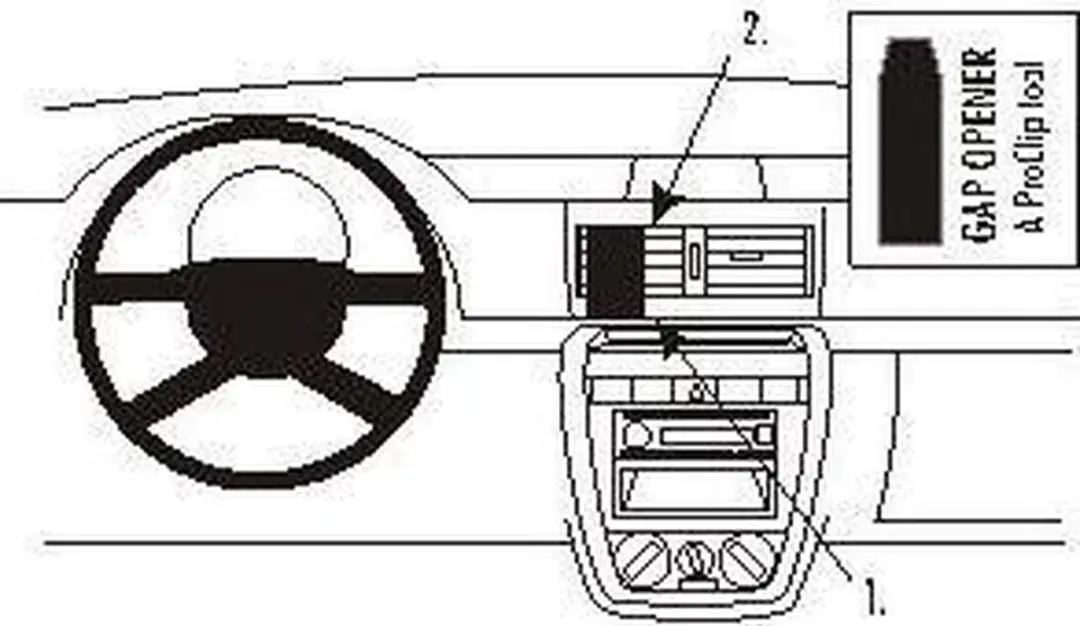 Brodit ProClip 853620 Volkswagen Fox Center Mount - Zwart