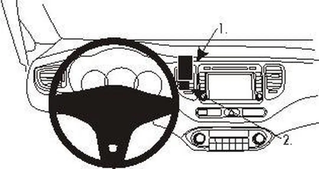 Brodit ProClip 854948 Kia Carens IV Center Mount Houder - Zwart