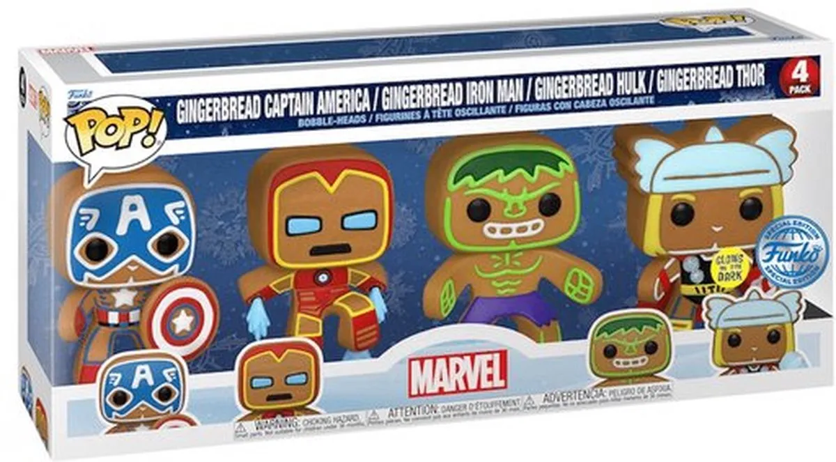 Funko Pop! Marvel Holiday Gingerbread 4 Pack