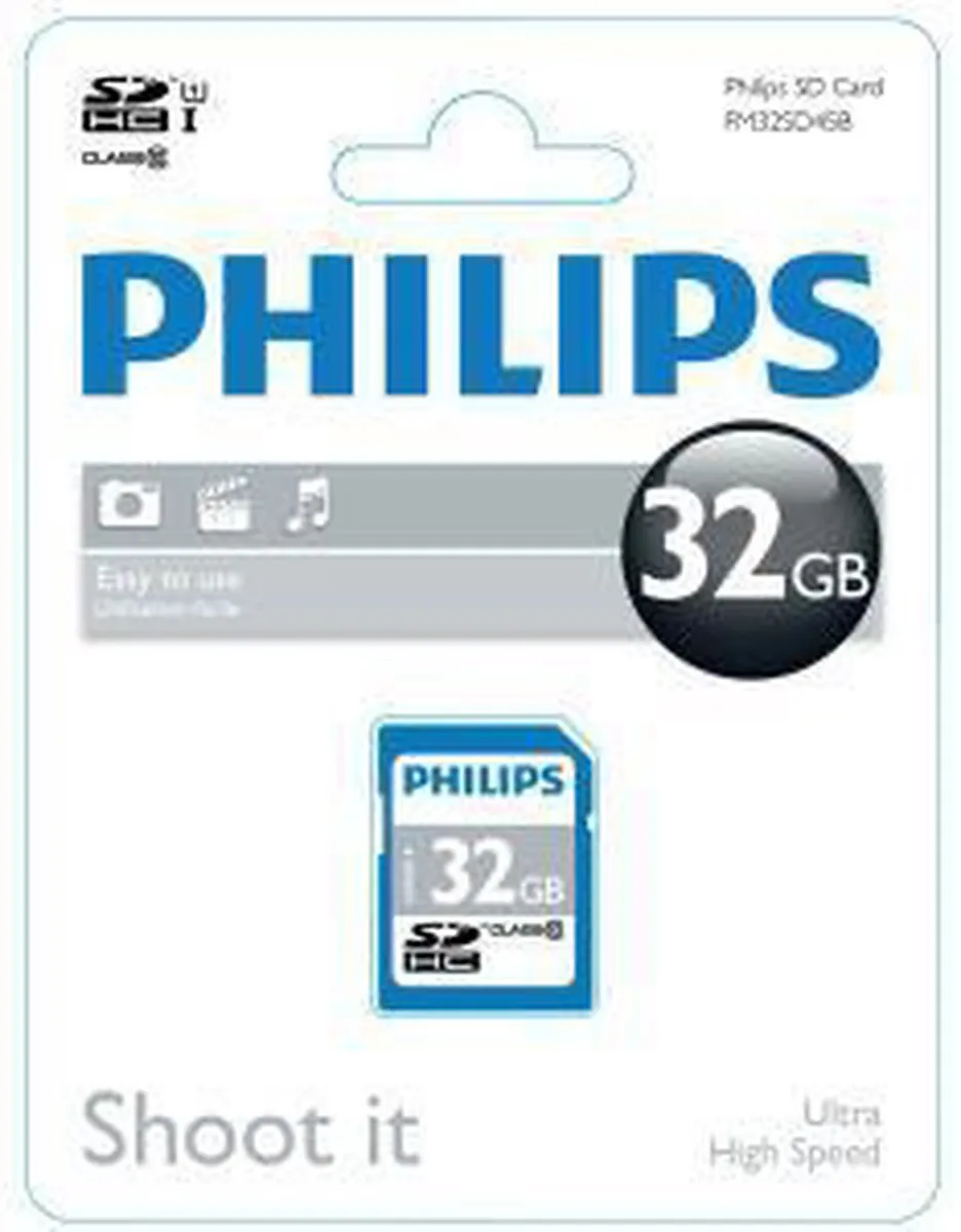 Philips SD-kaart 32GB Class 10 FM32SD45B