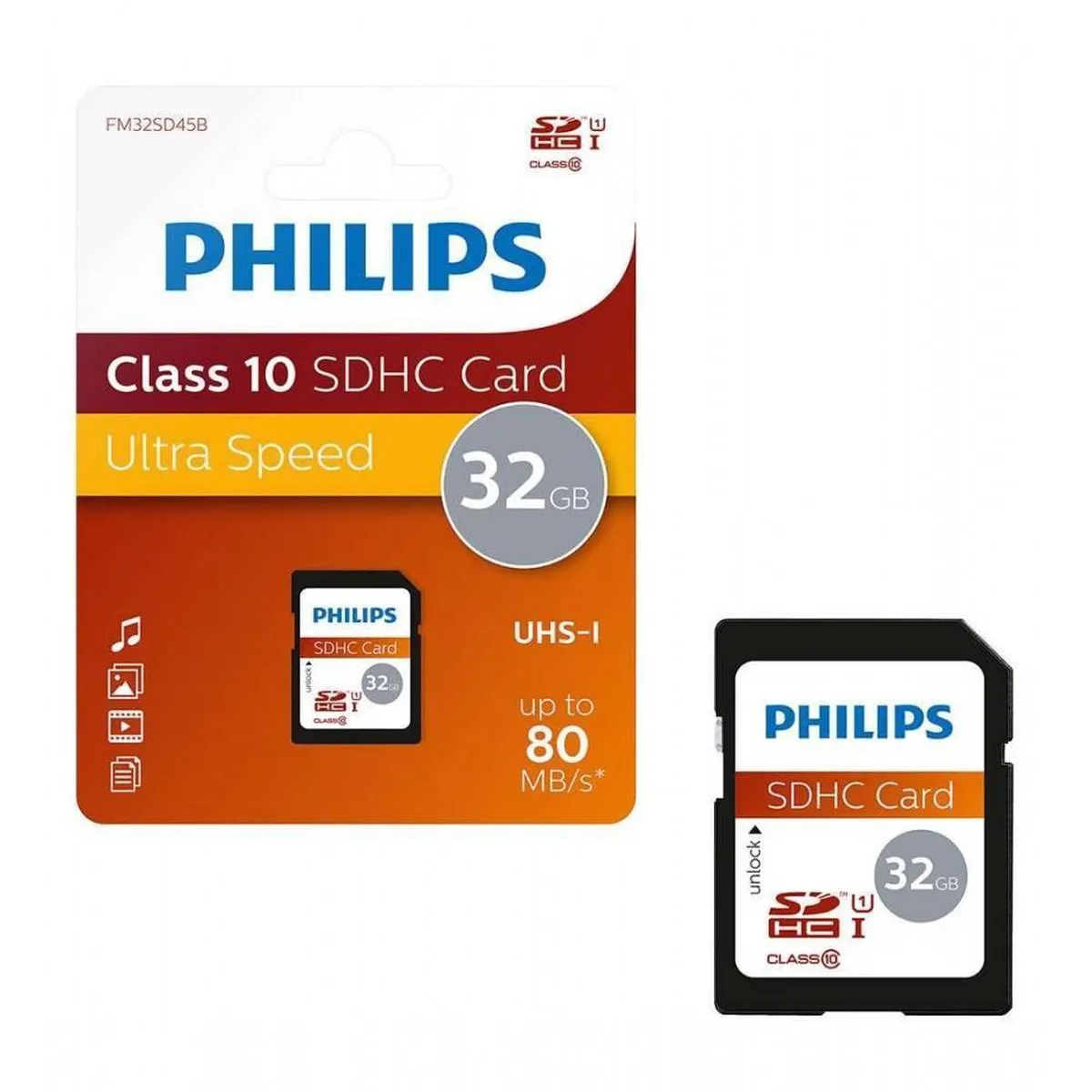 Philips SD-kaart 32GB Class 10 FM32SD45B