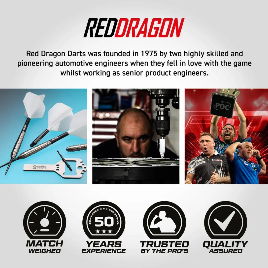 Red Dragon Luke Humphries TX1 Pioneer Switch Point 90% Dartpijlen - 3 Stuks