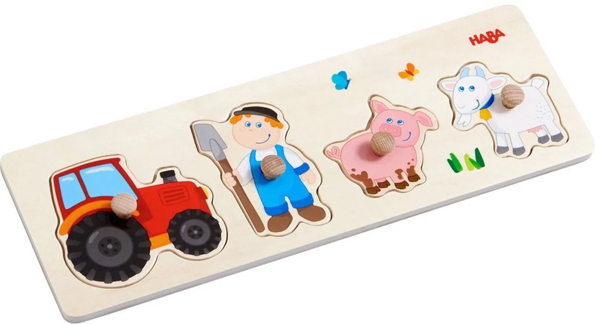 Haba Vormenpuzzel Landleven Junior 4 Stukjes - Multicolor
