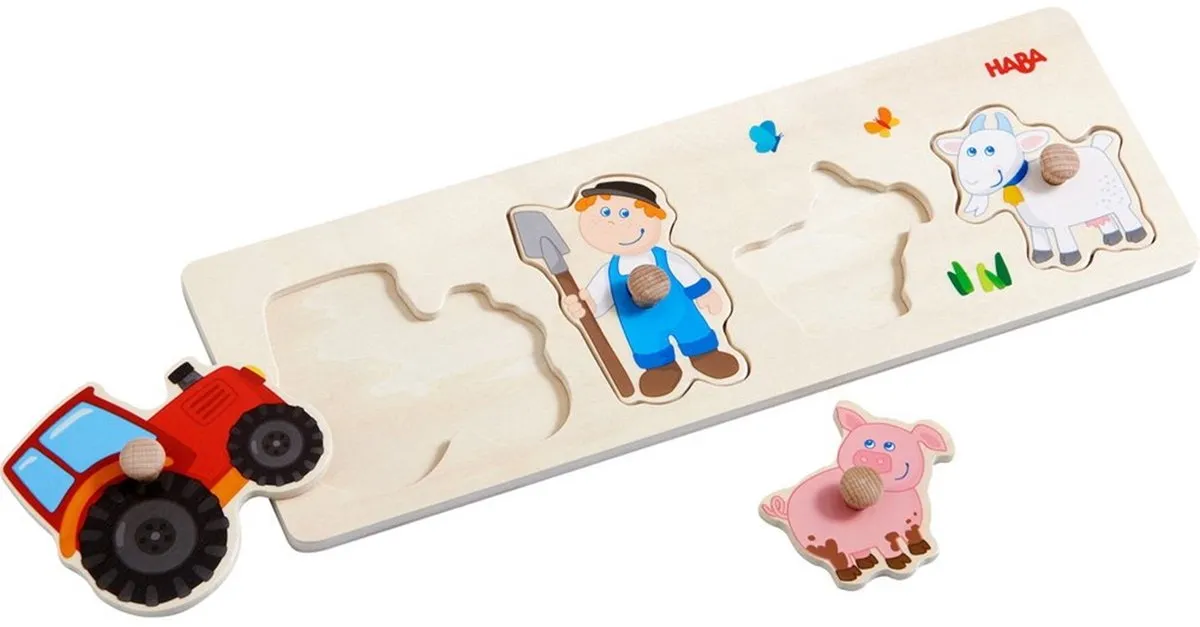 Haba Vormenpuzzel Landleven Junior 4 Stukjes - Multicolor