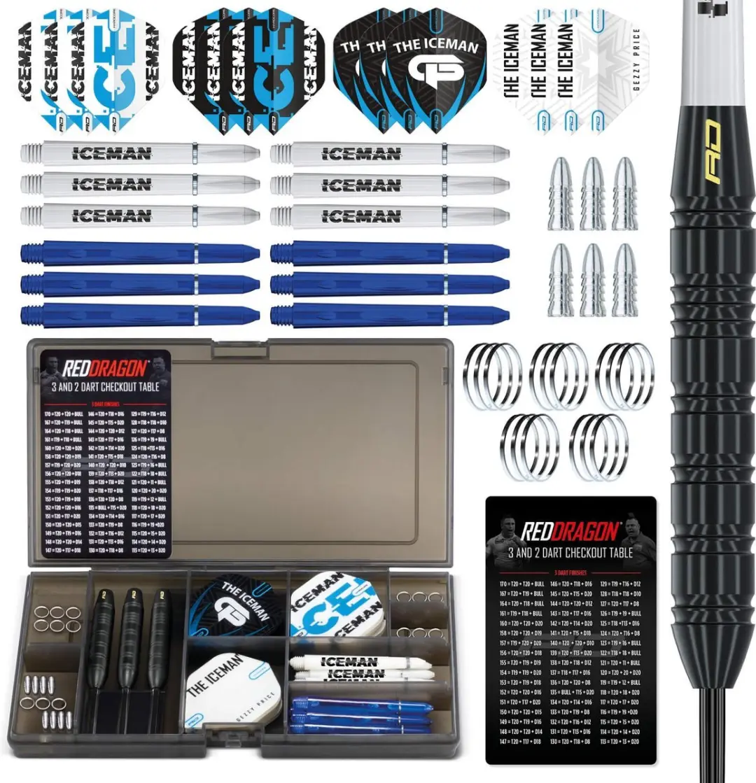Red Dragon Gerwyn Price Iceman Ultimate Steeltip Darts 22g - 50 Stuks