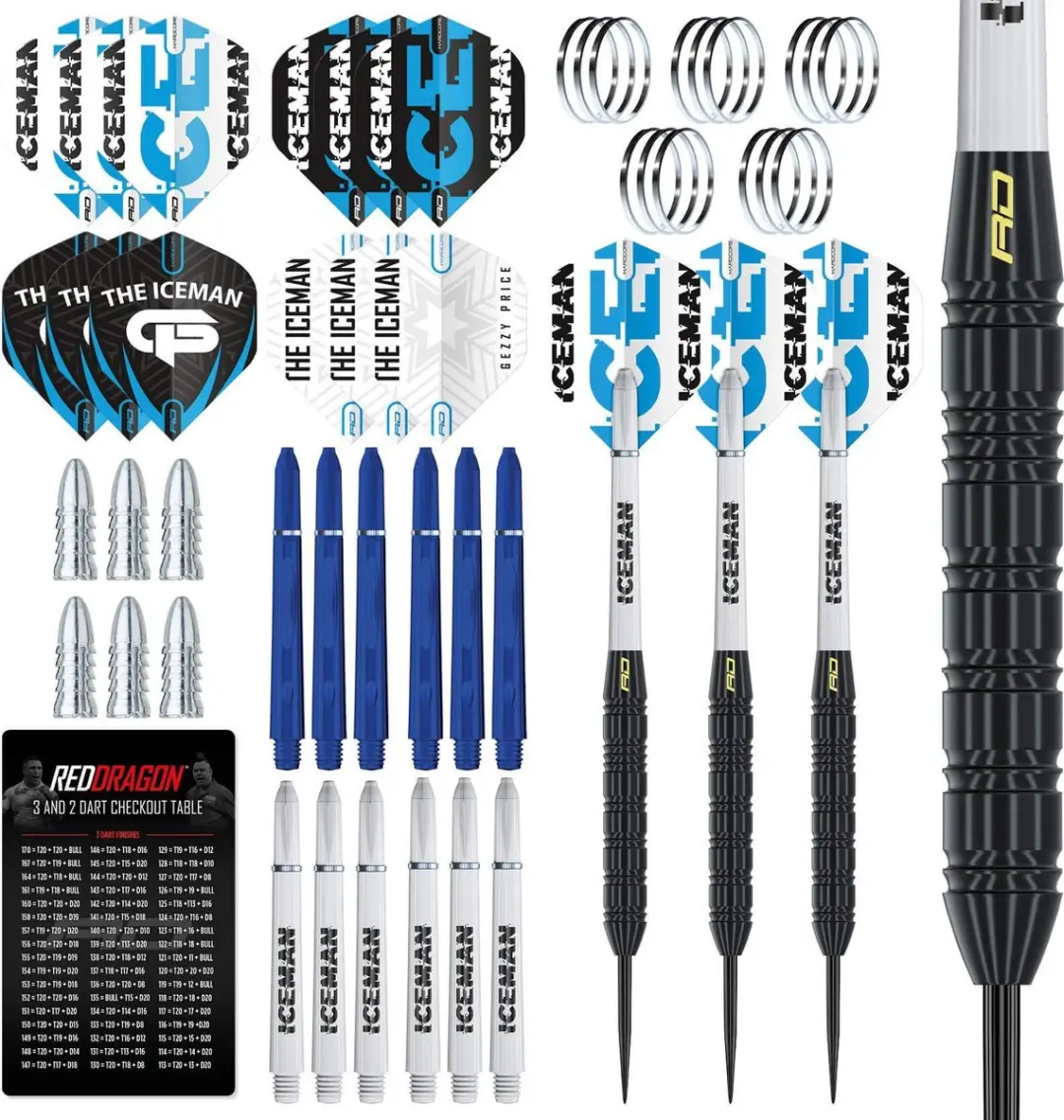 Red Dragon Gerwyn Price Iceman Ultimate Steeltip Darts 22g - 50 Stuks
