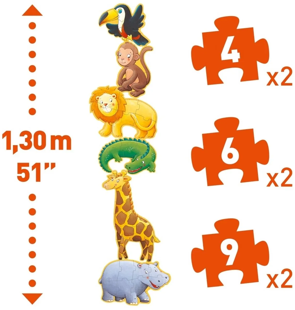 Djeco Puzzel Dieren 1000 Stuks - Educatief Speelgoed 2+ - Multicolor