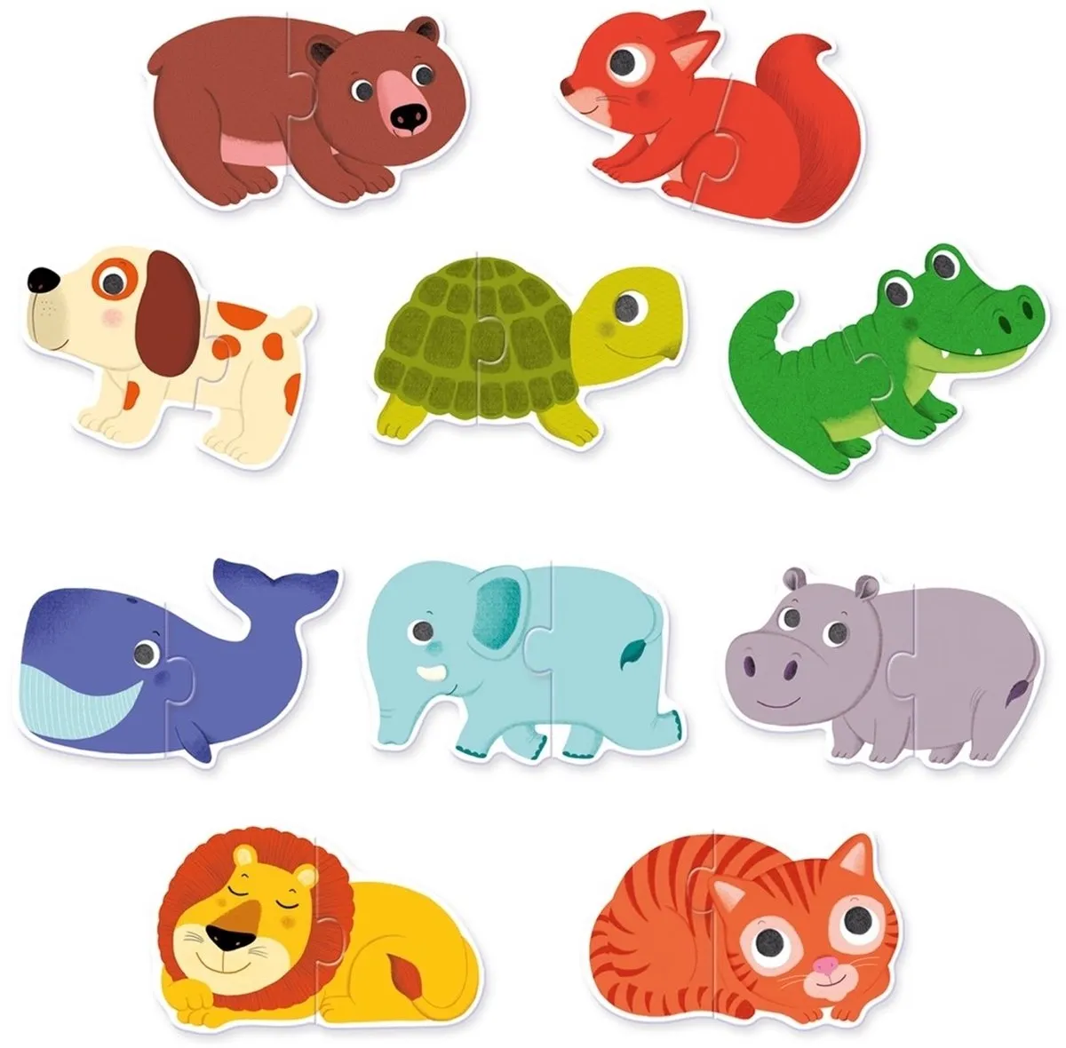 Djeco Puzzel Duo Dieren - 20 Stuks - Multicolor - afbeelding 2 van 5