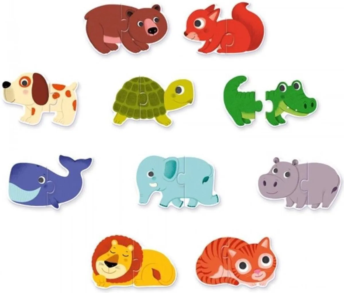 Djeco Puzzel Duo Dieren - 20 Stuks - Multicolor - afbeelding 3 van 5