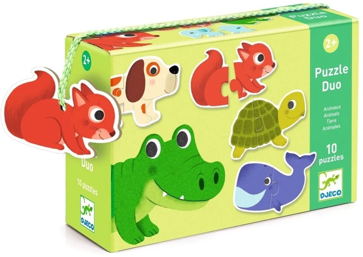 Djeco Puzzel Duo Dieren - 20 Stuks - Multicolor - afbeelding 4 van 5