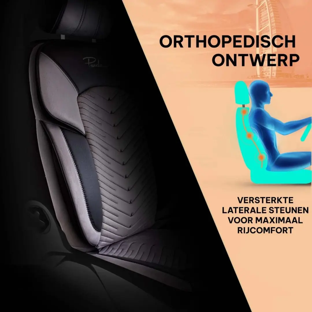 Stoelhoezen Citroen C8 2002-2014 – Dubai Grijs – Zachte veloursstof – Voorstoelenset – luxe velours stoelhoezen – extra comfort – beschermt tegen vuil en slijtage