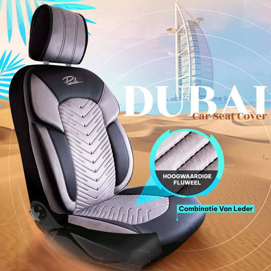 Panda Stoelhoezen Peugeot 3008 2009-2016 - Dubai Grijs - Voorstoelenset