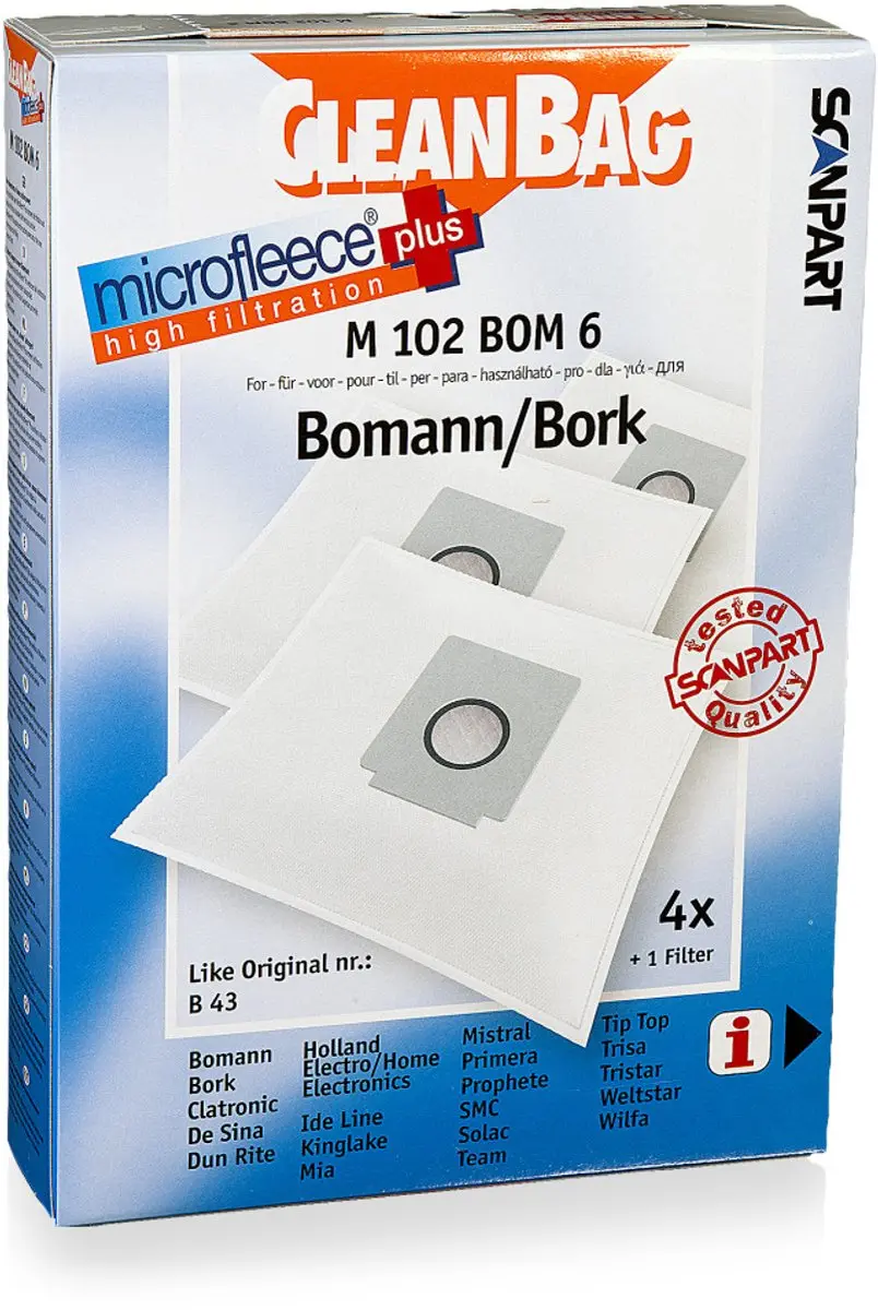 Cleanbag Stofzuigerzakken M 102 BOM 6