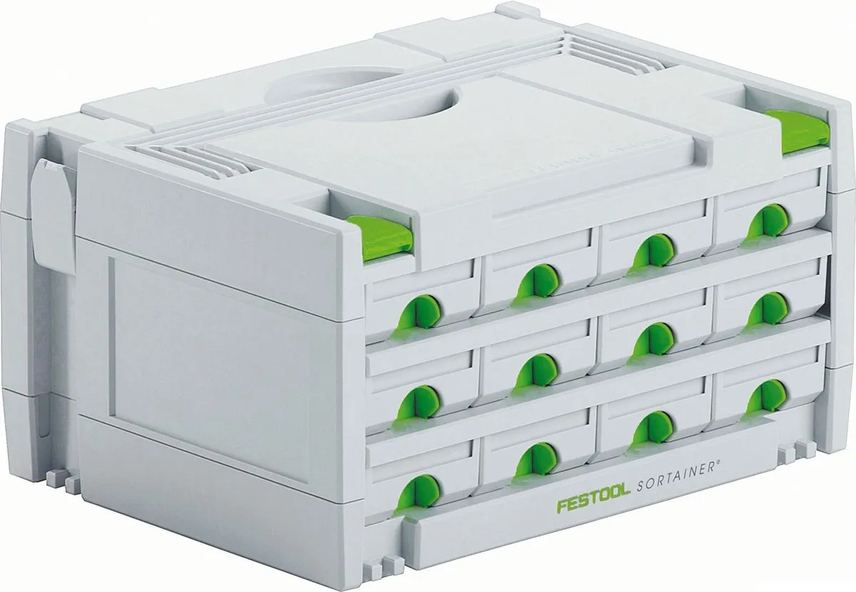 Festool SORTAINER SYS 3-SORT/12 Schuifladen - 12 Stuks Wit