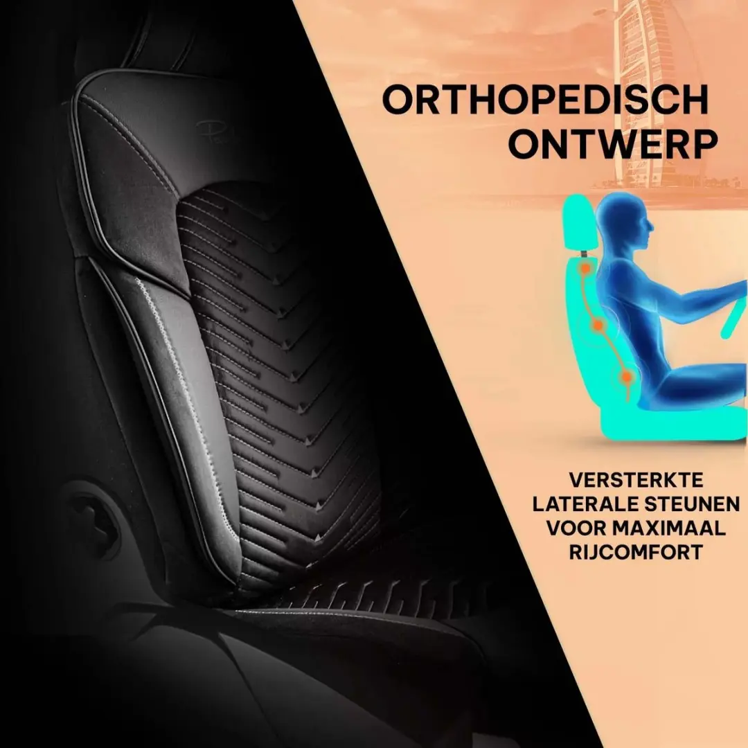 Panda Stoelhoezen Fiat Qubo - Blauw - Velours - Voorstoelenset