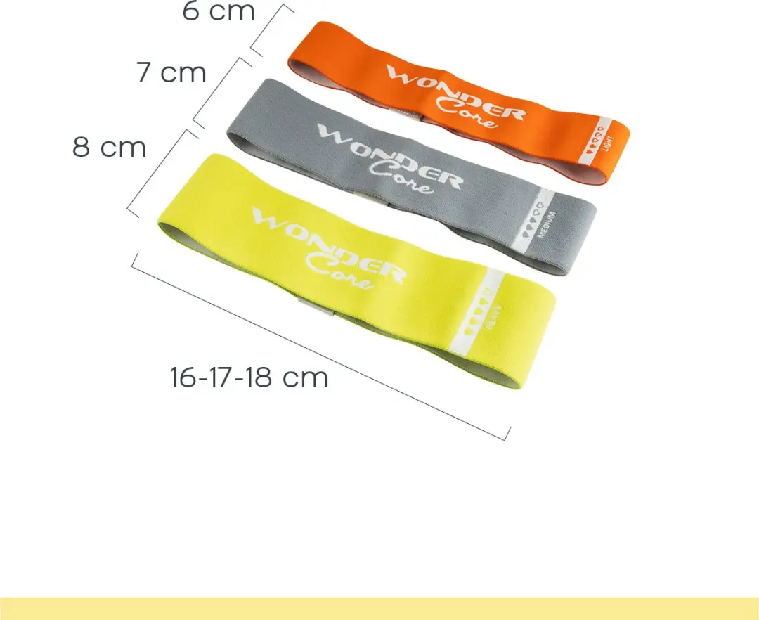 Wonder Core Resistance Bands Set - 3 Sterktes Multicolor