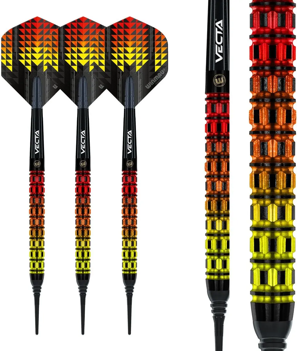 Winmau Firestorm Flame Straight 90% Soft Tip Darts - 3 Stuks