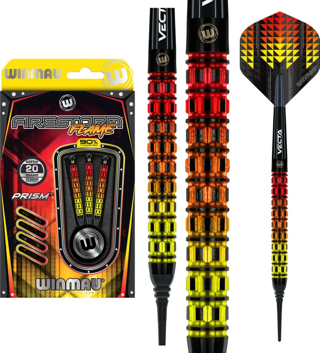 Winmau Firestorm Flame Straight 90% Soft Tip Darts