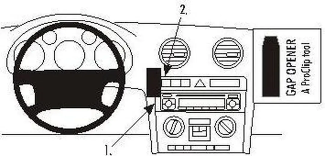 Brodit ProClip houder geschikt voor Audi A3/S3 2003-2006 Center mount, Laag