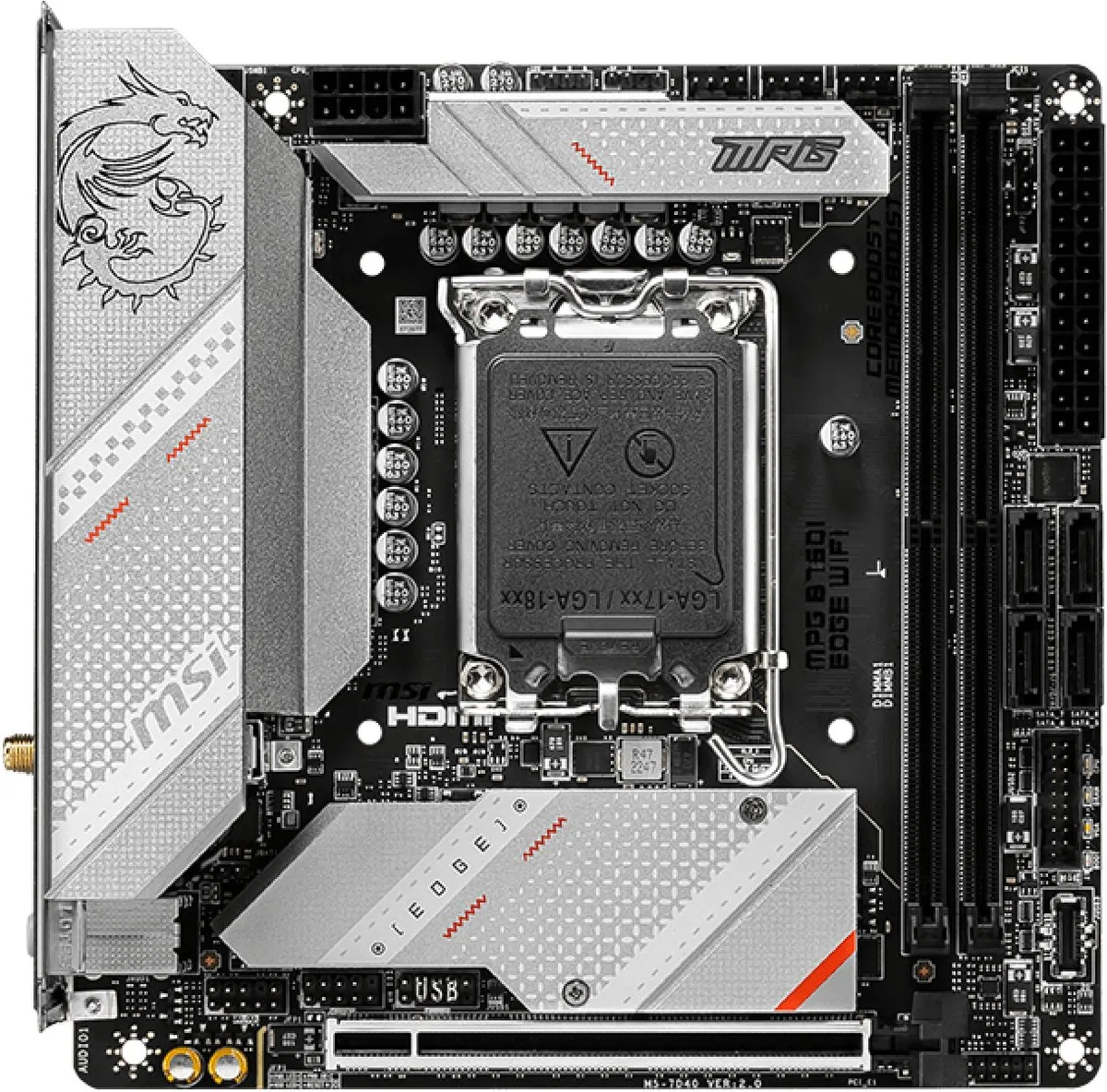 MSI MPG B760I Edge Wi-Fi Moederbord - Mini ITX - Intel B760
