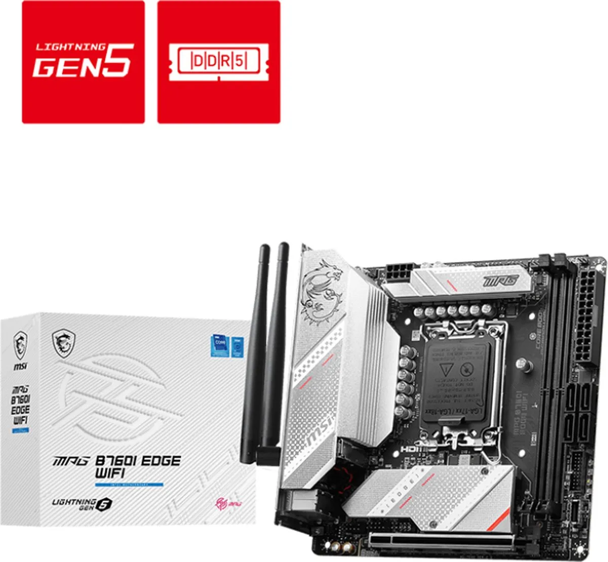MSI MPG B760I Edge Wi-Fi Moederbord - Mini ITX - Intel B760 - afbeelding 6 van 6
