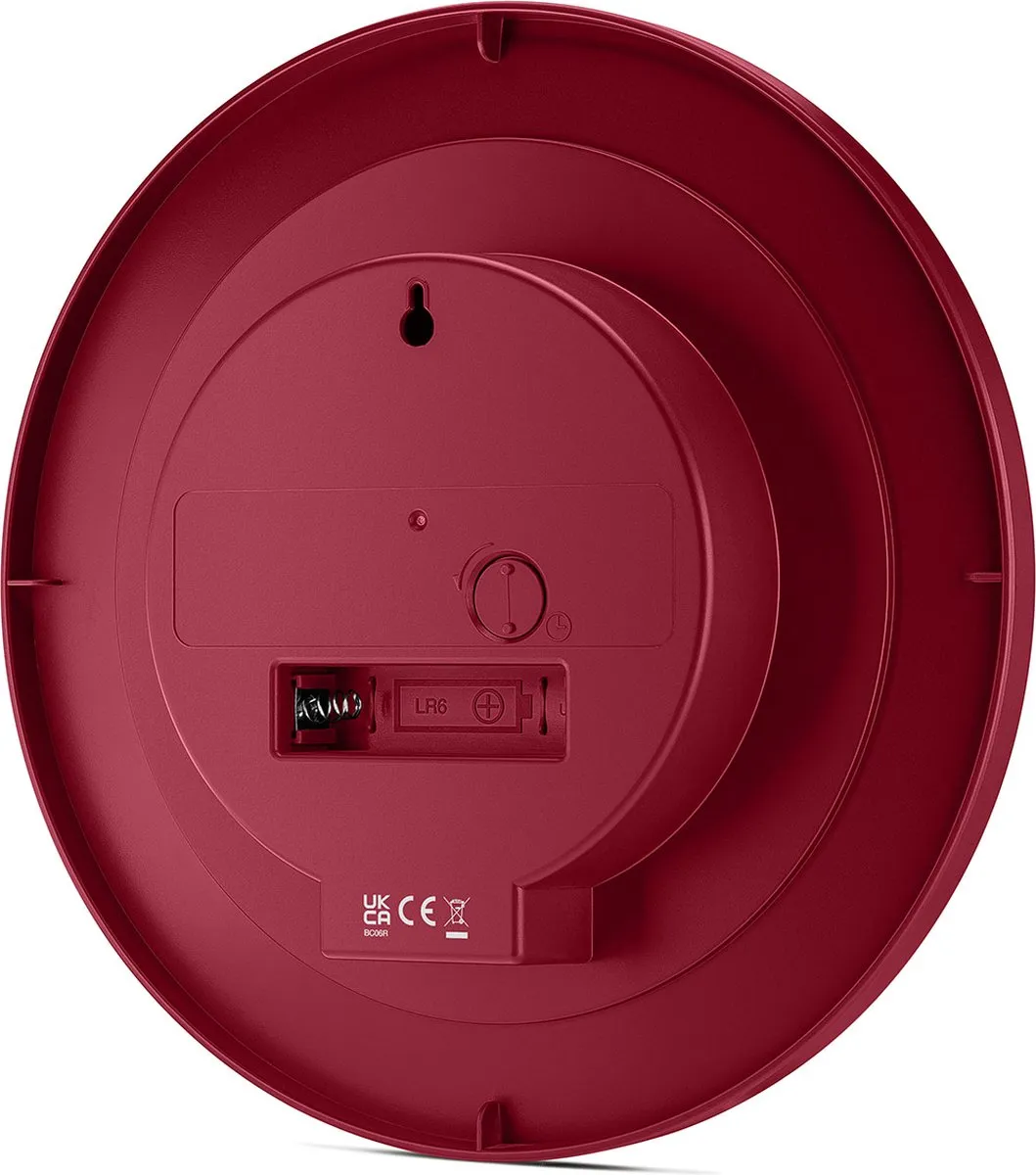 Braun BC06R Wandklok - Analoog - 20cm - Rood