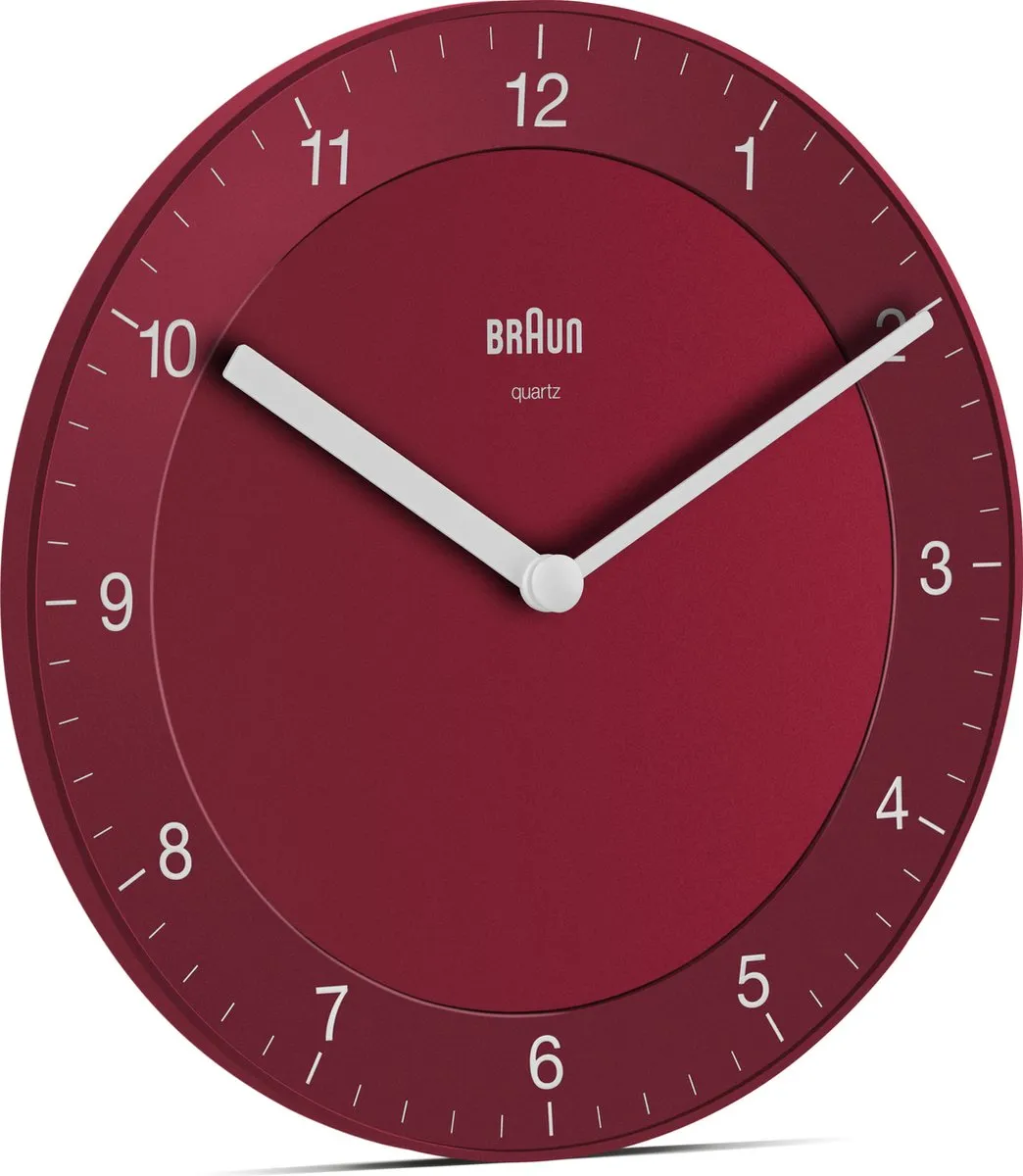 Braun BC06R Wandklok - Analoog - 20cm - Rood