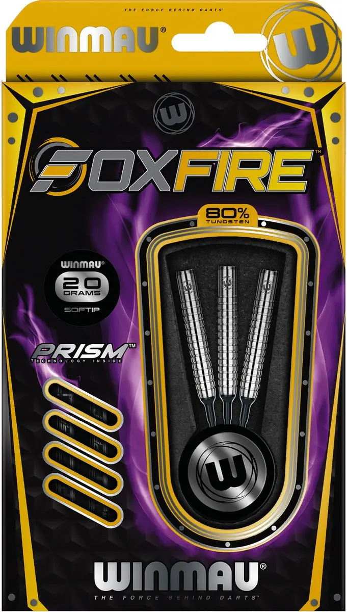 Winmau Foxfire 80% Soft Tip Darts - 3 Stuks - Zilver
