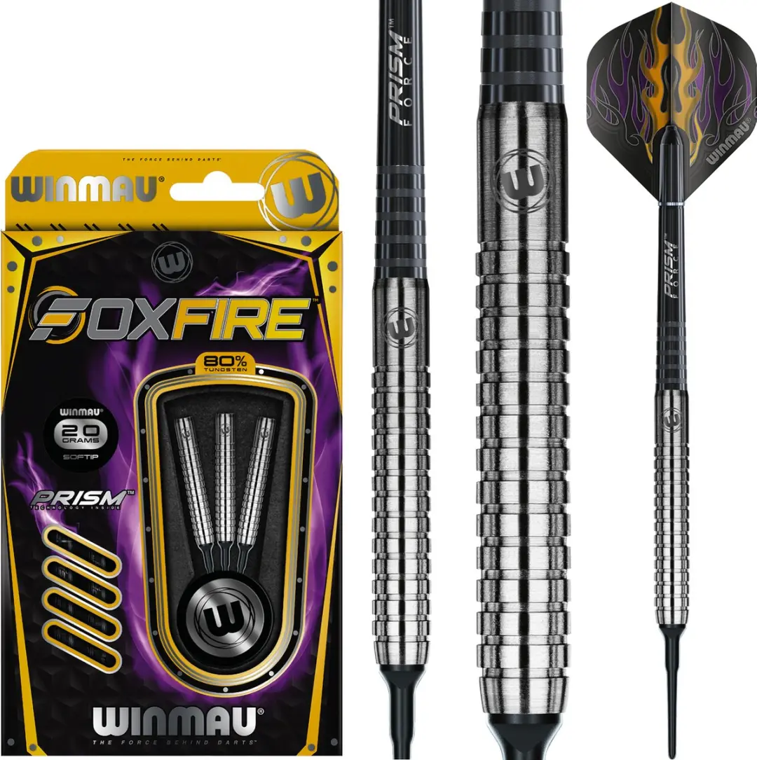 Winmau Foxfire 80% Soft Tip Darts - 3 Stuks - Zilver