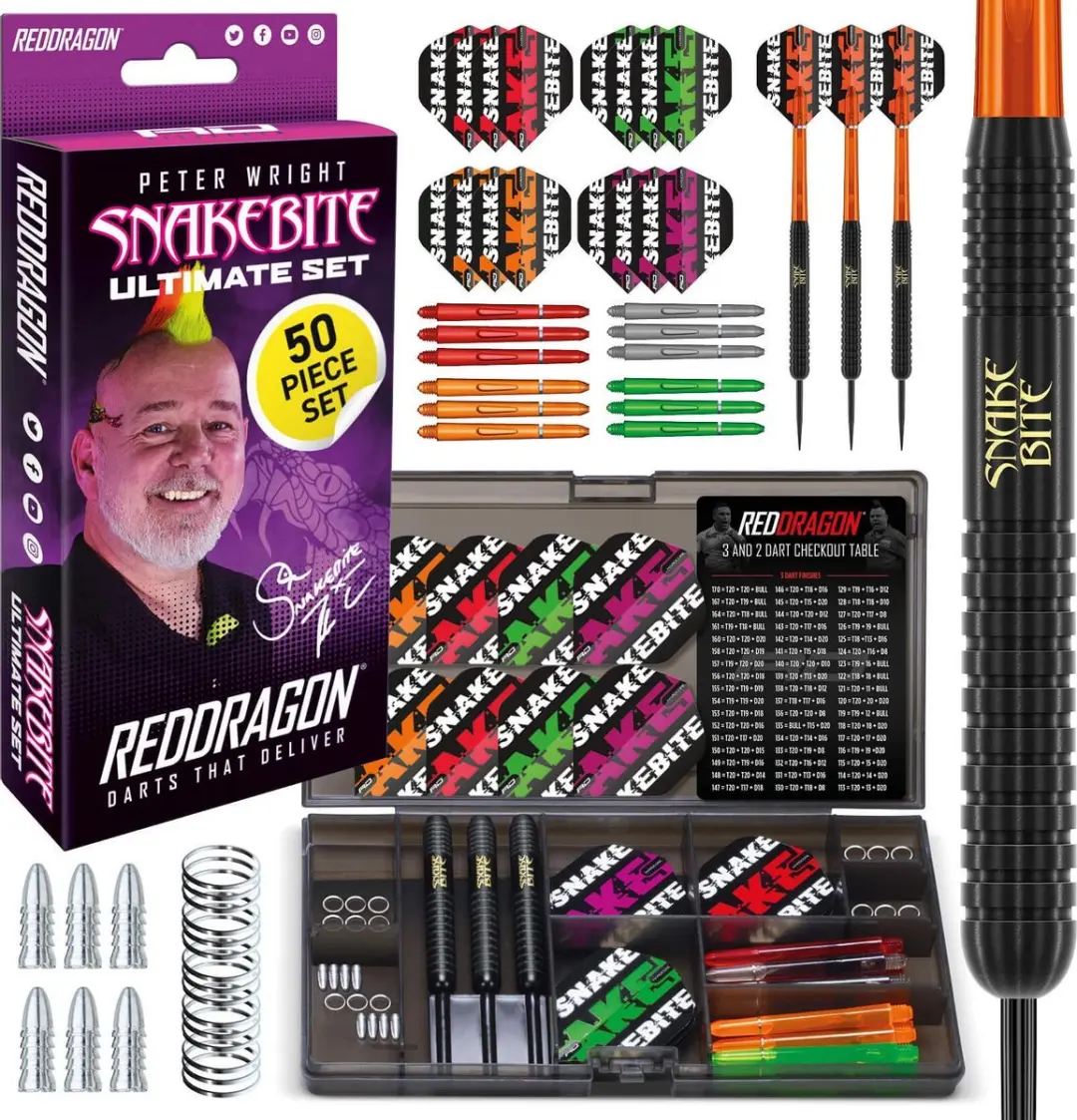 Red Dragon Peter Wright Snakebite Ultimate Steeltip Dartpijlen 22g