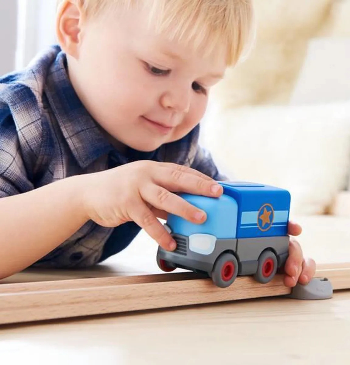 Haba Kullerbü Speelbaan Vrachtwagen - Blauw